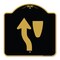 Signmission Designer Series Traffic Keep Left, Black & Gold Aluminum Sign, 18" x 18", BG-1818-22790 A-DES-BG-1818-22790 - alternate 1